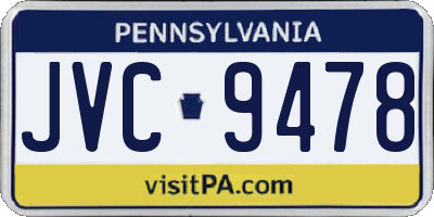 PA license plate JVC9478