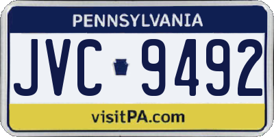 PA license plate JVC9492