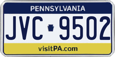 PA license plate JVC9502