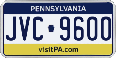 PA license plate JVC9600