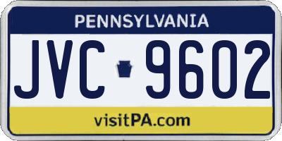 PA license plate JVC9602