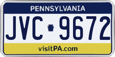 PA license plate JVC9672