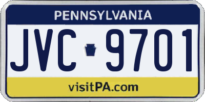 PA license plate JVC9701