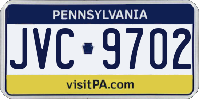 PA license plate JVC9702