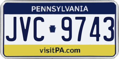 PA license plate JVC9743