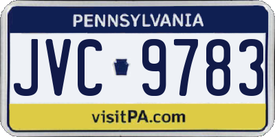 PA license plate JVC9783