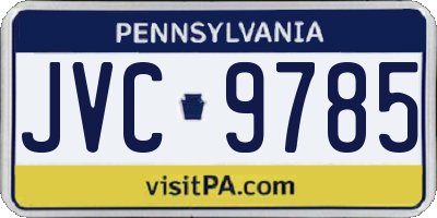 PA license plate JVC9785