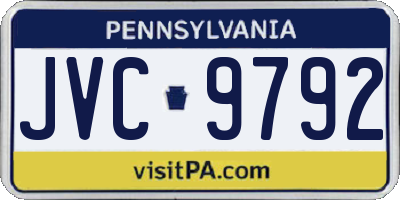 PA license plate JVC9792