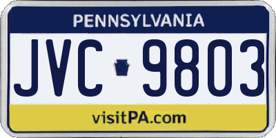 PA license plate JVC9803