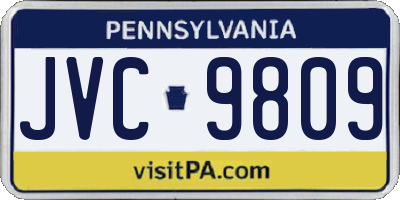 PA license plate JVC9809