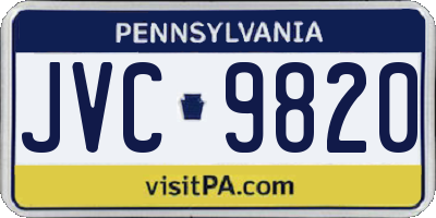 PA license plate JVC9820