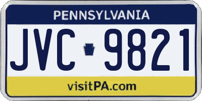 PA license plate JVC9821