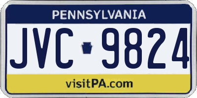 PA license plate JVC9824