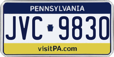 PA license plate JVC9830