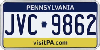 PA license plate JVC9862