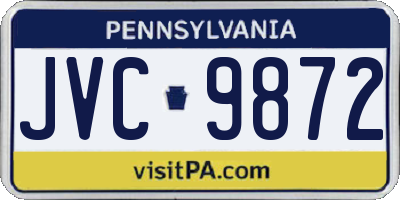 PA license plate JVC9872