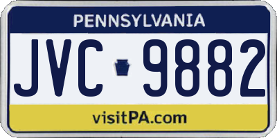 PA license plate JVC9882