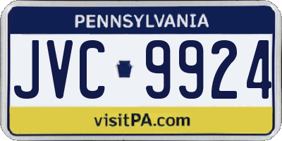 PA license plate JVC9924