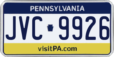 PA license plate JVC9926