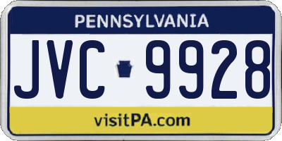 PA license plate JVC9928