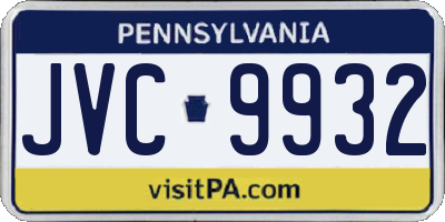 PA license plate JVC9932