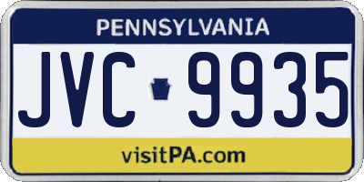 PA license plate JVC9935