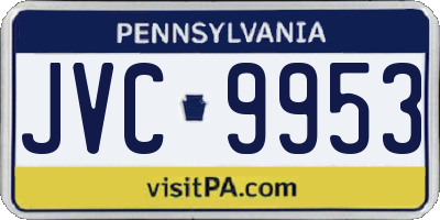 PA license plate JVC9953