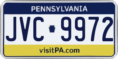 PA license plate JVC9972