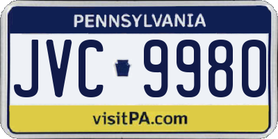 PA license plate JVC9980