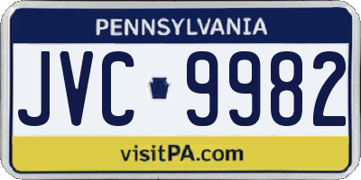 PA license plate JVC9982