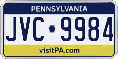 PA license plate JVC9984
