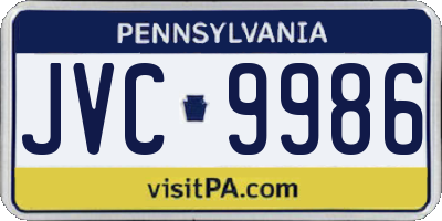 PA license plate JVC9986