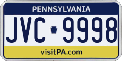PA license plate JVC9998
