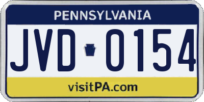 PA license plate JVD0154