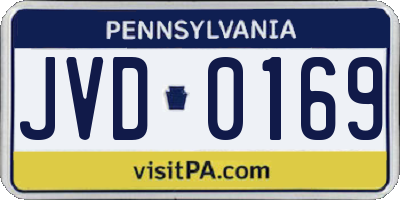 PA license plate JVD0169
