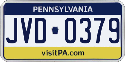 PA license plate JVD0379