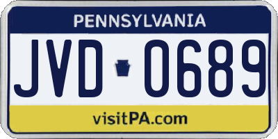 PA license plate JVD0689