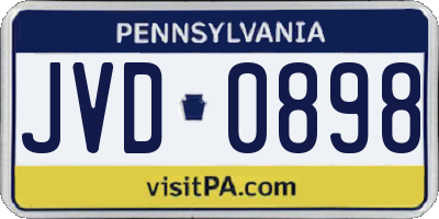 PA license plate JVD0898