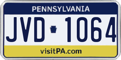PA license plate JVD1064