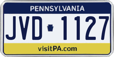 PA license plate JVD1127