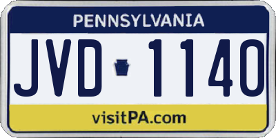 PA license plate JVD1140