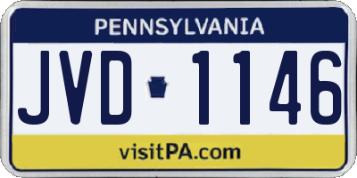 PA license plate JVD1146