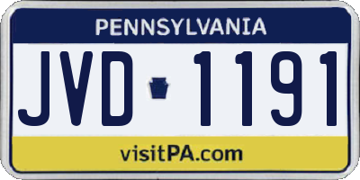 PA license plate JVD1191
