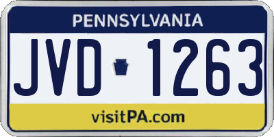 PA license plate JVD1263