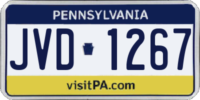PA license plate JVD1267