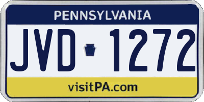 PA license plate JVD1272