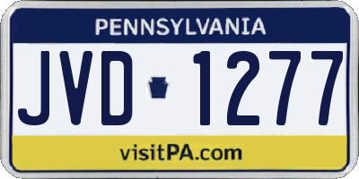 PA license plate JVD1277
