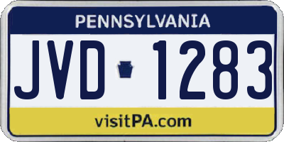 PA license plate JVD1283