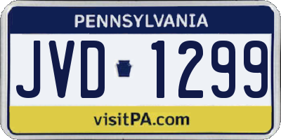 PA license plate JVD1299