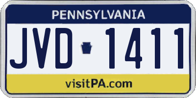 PA license plate JVD1411